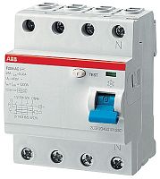 Выключатель дифференциальный (УЗО) F204 4п 100А 500мА тип AC | код. 2CSF204001R4900 | ABB